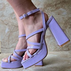 Square Toe Platform Chunky Heel Sandals